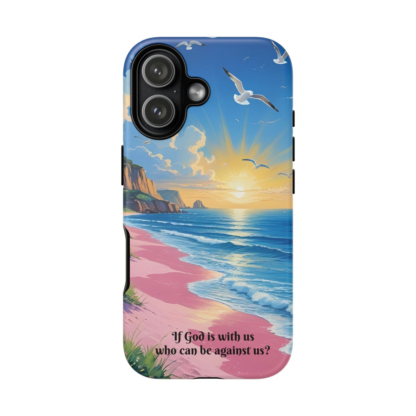 "If God is with us, who can be against us?": Inspiring phone case for iPhone, Samsung Galaxy and Google Pixel devices