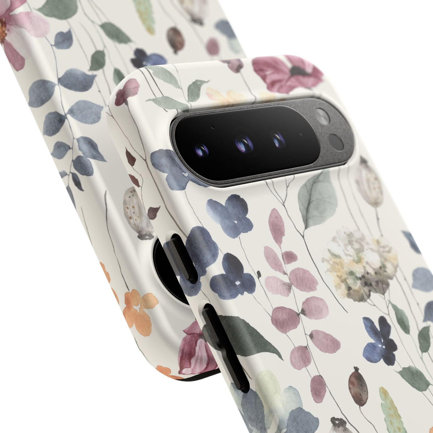 iPhone、Samsung Galaxy、Pixelデバイス用の花柄プリントの携帯ケース