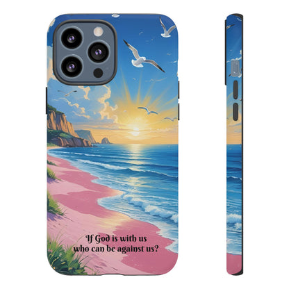 "If God is with us, who can be against us?": Inspiring phone case for iPhone, Samsung Galaxy and Google Pixel devices
