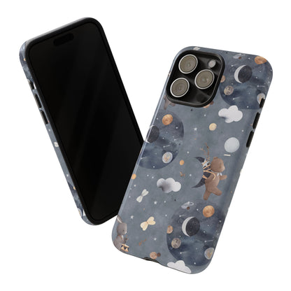 Moon, Bear and Bunny: Cute phone case for iPhone, Samsung Galaxy and Google Pixel devices