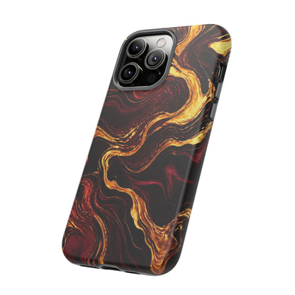 Molten Gold and Maroon Waves: Elegant Phone Case for iPhone, Samsung Galaxy and Google Pixel devices