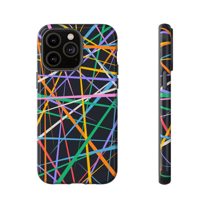 Spectrum Grid: Abstract, Intersecting Line Patterns Phone Case for iPhone, Samsung and Google Pixel devices