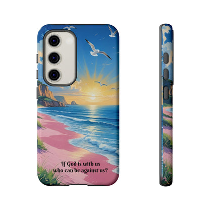 "If God is with us, who can be against us?": Inspiring phone case for iPhone, Samsung Galaxy and Google Pixel devices