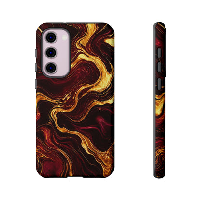 Molten Gold and Maroon Waves: Elegant Phone Case for iPhone, Samsung Galaxy and Google Pixel devices
