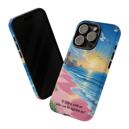 "If God is with us, who can be against us?": Inspiring phone case for iPhone, Samsung Galaxy and Google Pixel devices