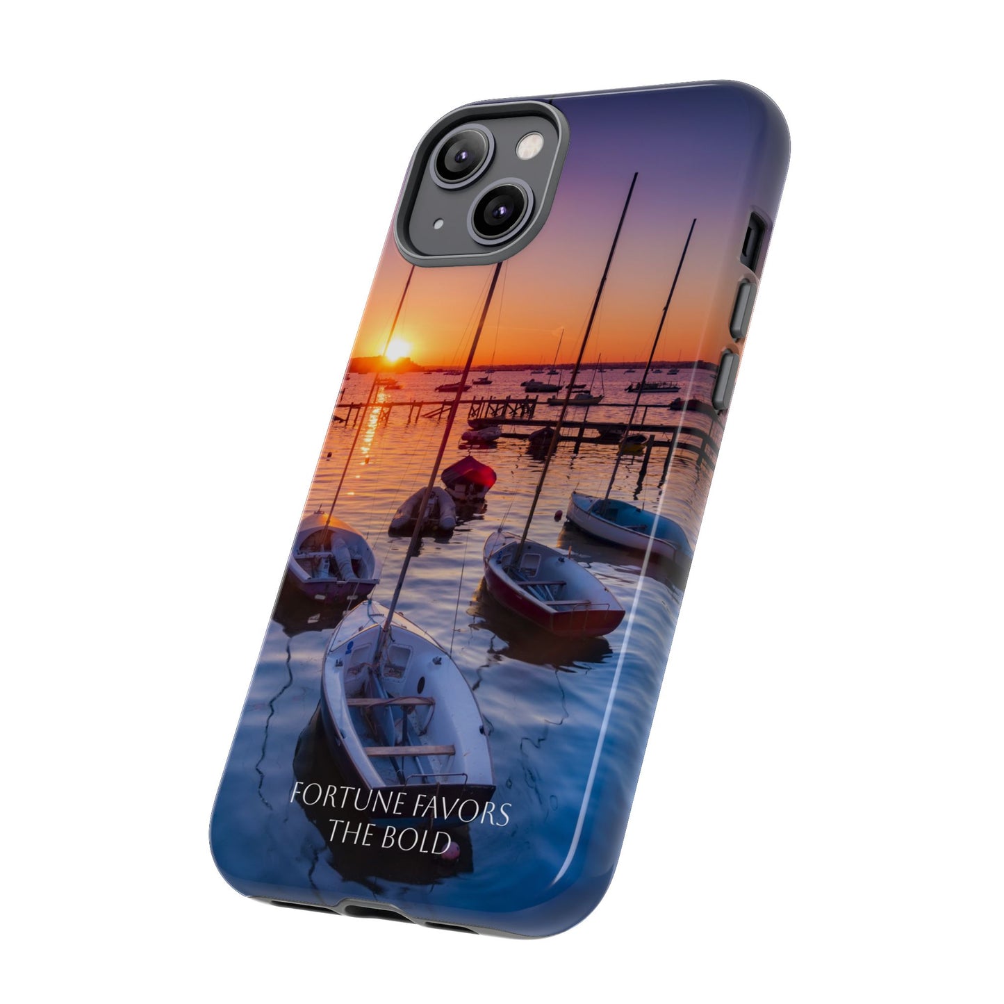 Fortune Favors the Bold: Sunset Sail Phone Case for iPhone, Samsung Galaxy and Google Pixel devices