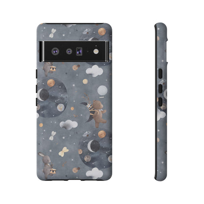 Moon, Bear and Bunny: Cute phone case for iPhone, Samsung Galaxy and Google Pixel devices