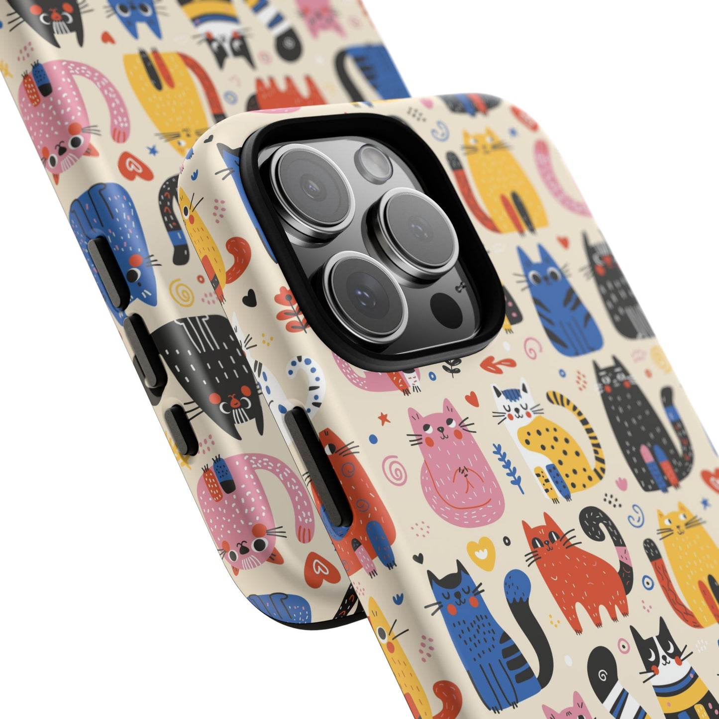 Cat Doodles Phone Case: Playful Cat-Inspired Tough Case for iPhone, Samsung Galaxy and Google Pixel devices