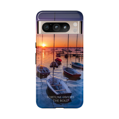 Fortune Favors the Bold: Sunset Sail Phone Case for iPhone, Samsung Galaxy and Google Pixel devices
