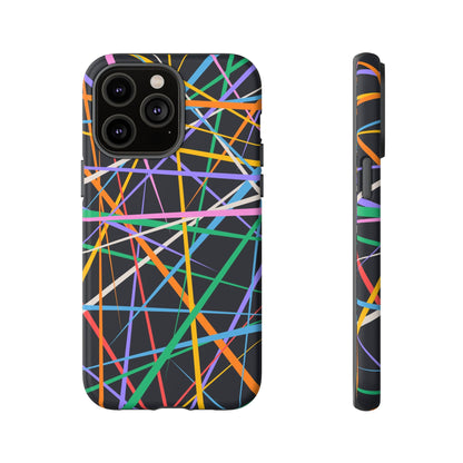 Spectrum Grid: Abstract, Intersecting Line Patterns Phone Case for iPhone, Samsung and Google Pixel devices