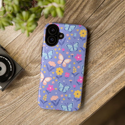 Lavender Butterflies: Tough Cases for iPhone, Samsung Galaxy and Google Pixel