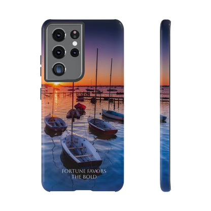 Fortune Favors the Bold: Sunset Sail Phone Case for iPhone, Samsung Galaxy and Google Pixel devices