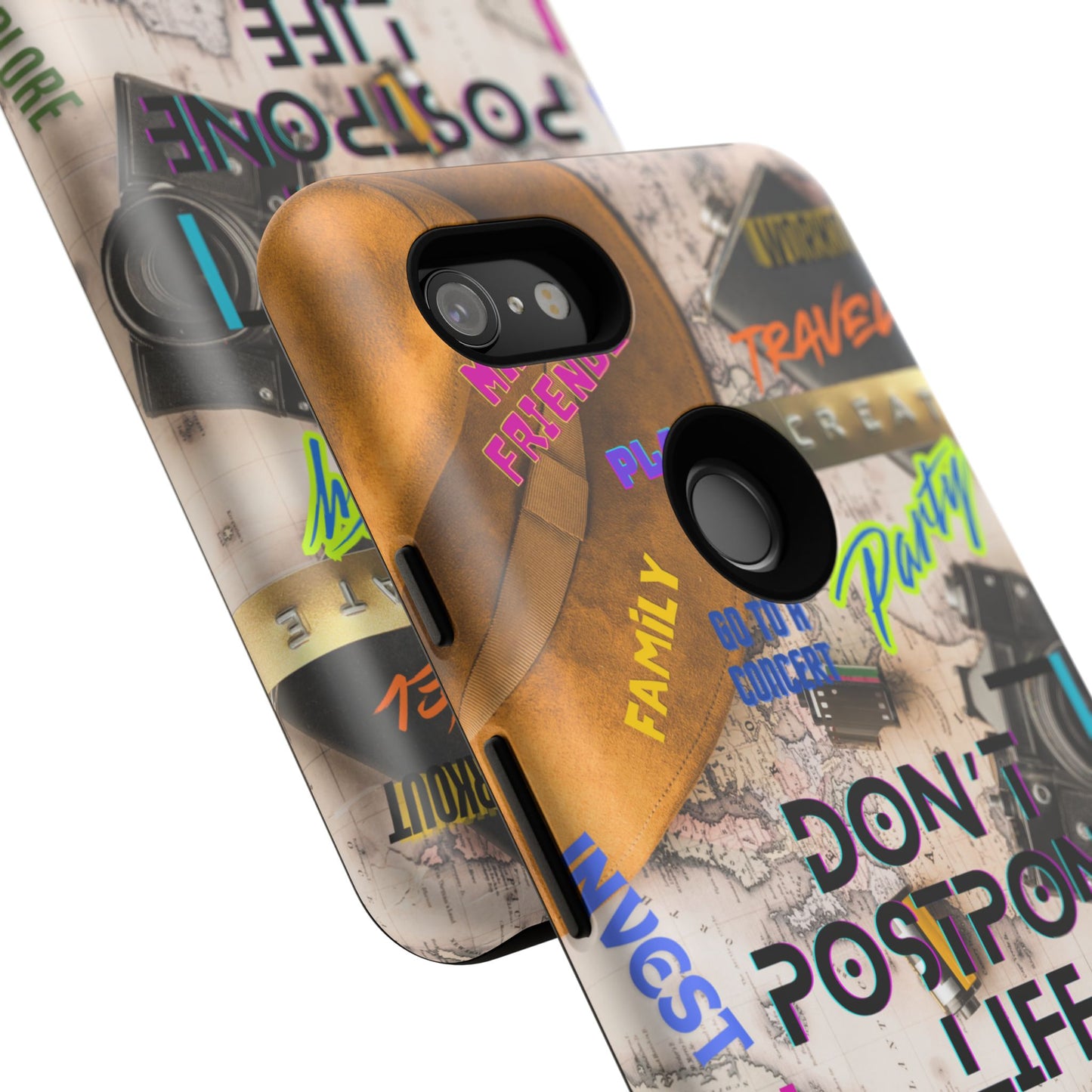 Don't Postpone Life: Motivational phone case for iPhone, Samsung Galaxy and Google Pixel devices