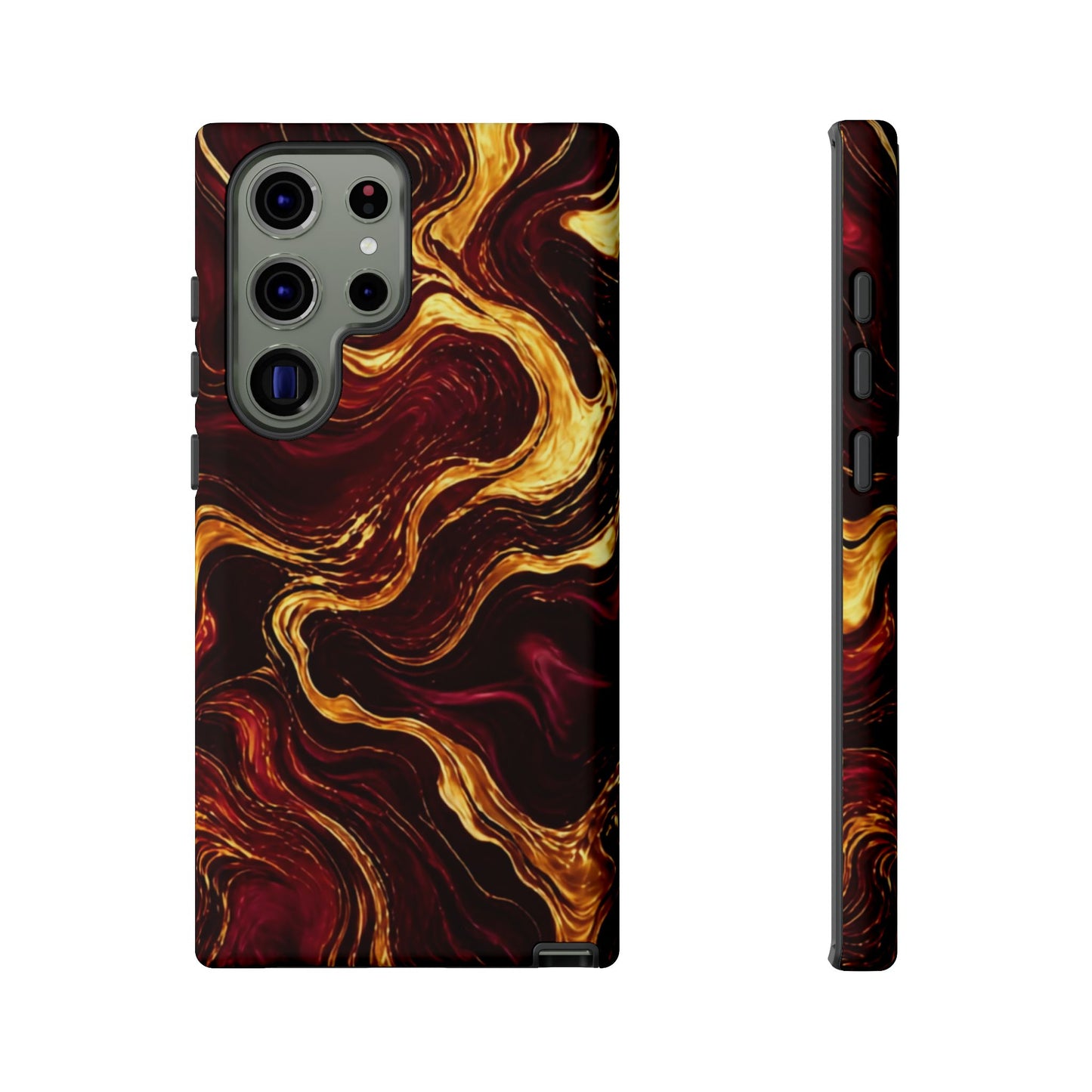 Molten Gold and Maroon Waves: Elegant Phone Case for iPhone, Samsung Galaxy and Google Pixel devices