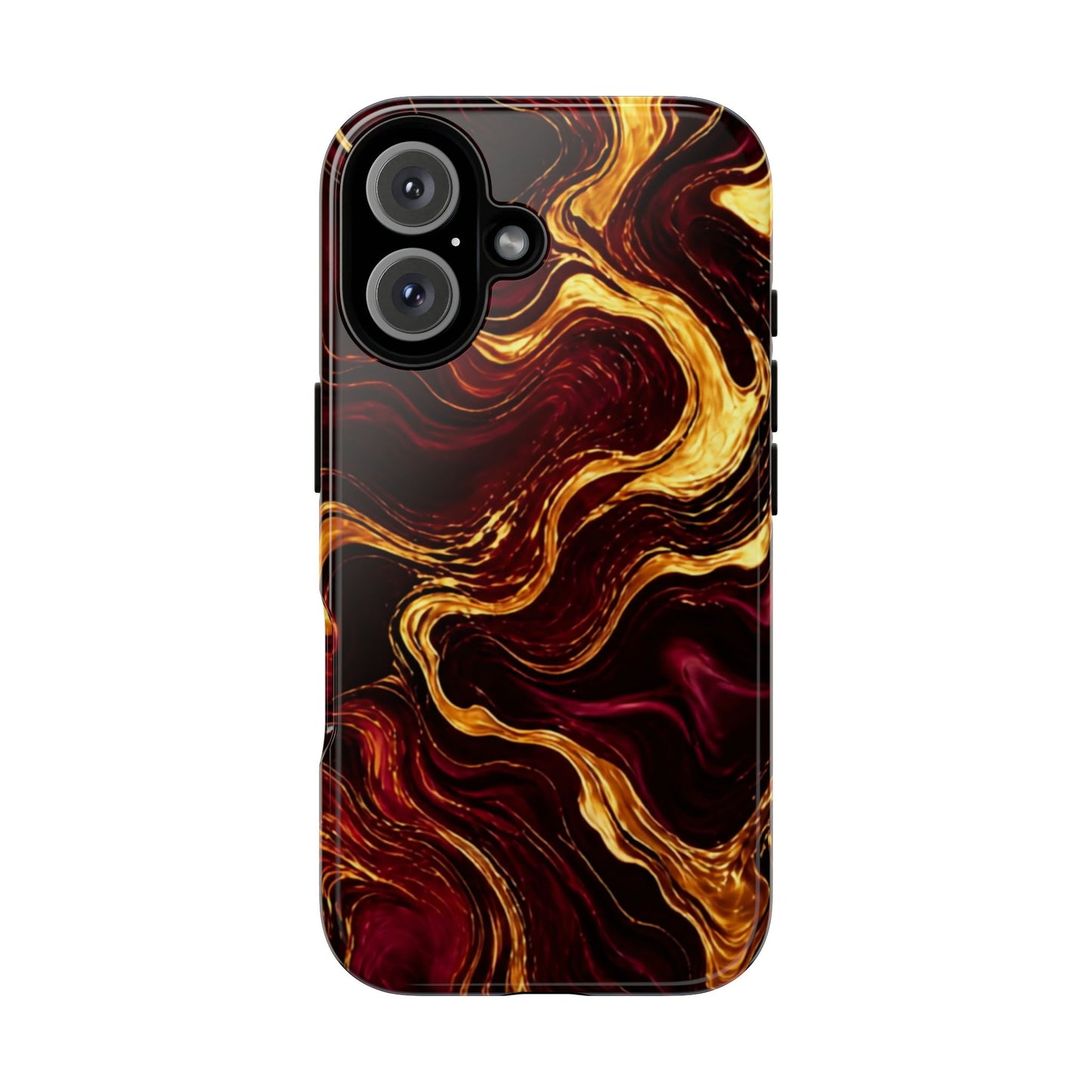 Molten Gold and Maroon Waves: Elegant Phone Case for iPhone, Samsung Galaxy and Google Pixel devices