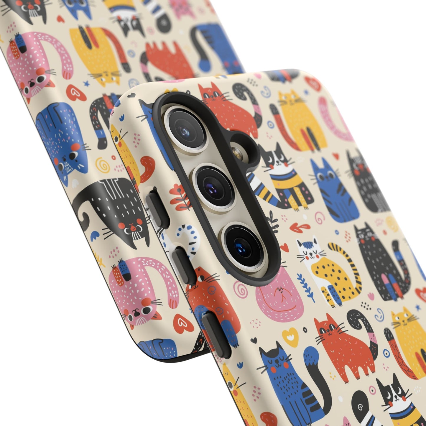 Cat Doodles Phone Case: Playful Cat-Inspired Tough Case for iPhone, Samsung Galaxy and Google Pixel devices