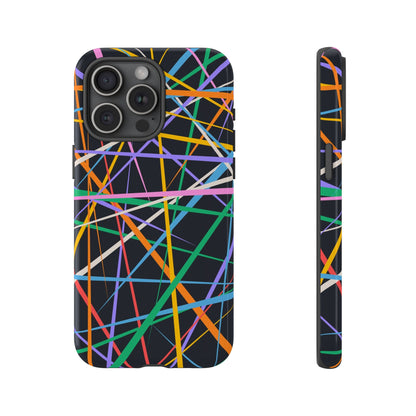 Spectrum Grid: Abstract, Intersecting Line Patterns Phone Case for iPhone, Samsung and Google Pixel devices