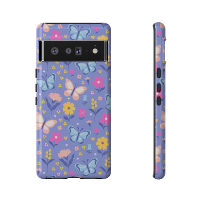 Lavender Butterflies: Tough Cases for iPhone, Samsung Galaxy and Google Pixel