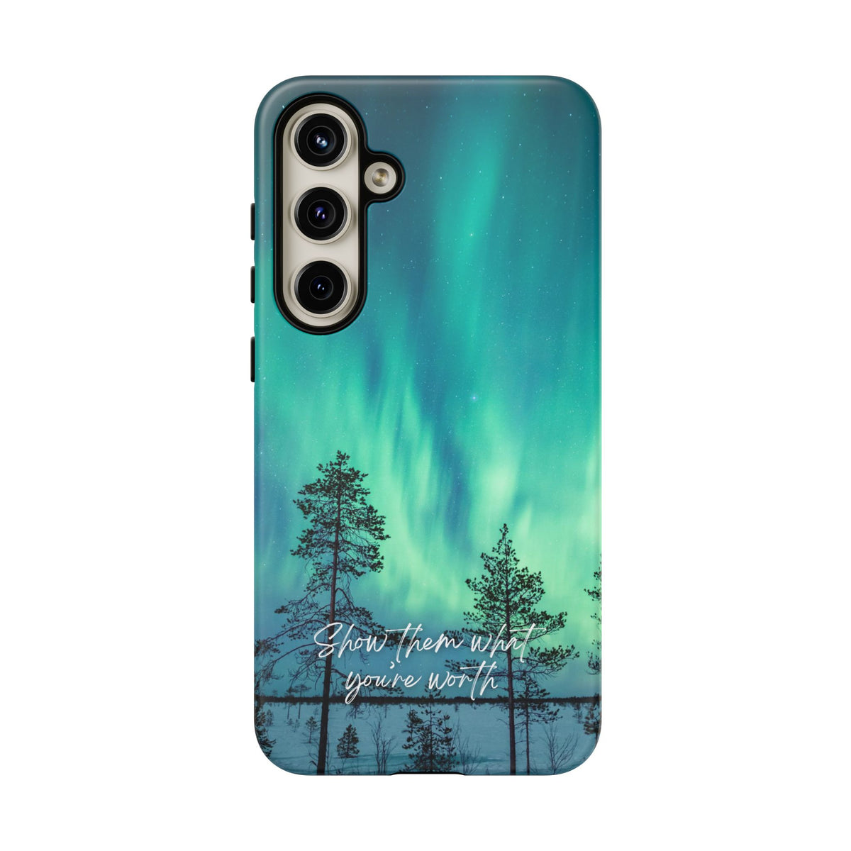 Show Them What You're Worth: Aurora Borealis-Inspired phone case for iPhone, Samsung Galaxy and Pixel devices