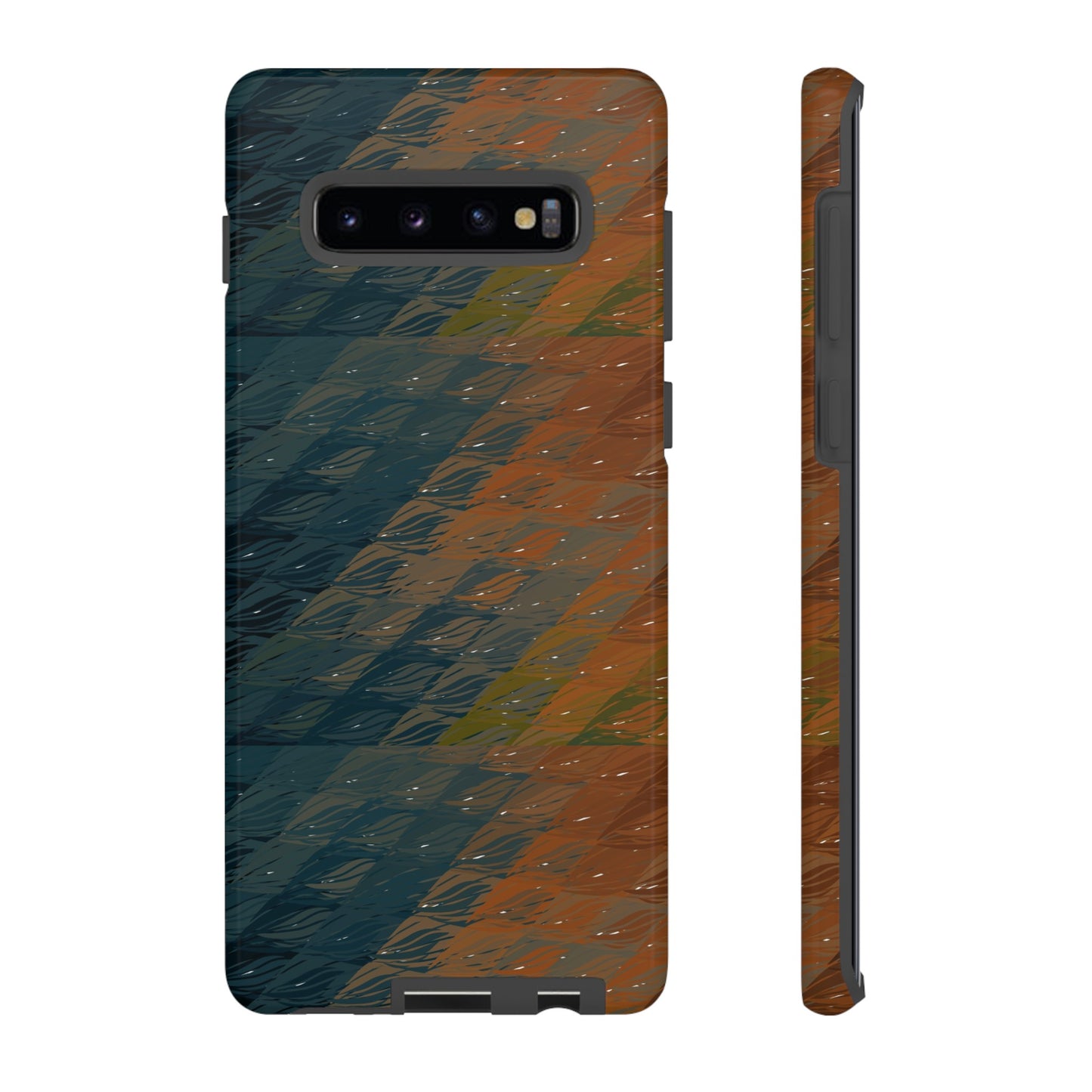 BRUE: Brown + Blue Geometric case for iPhone, Galaxy and Pixel