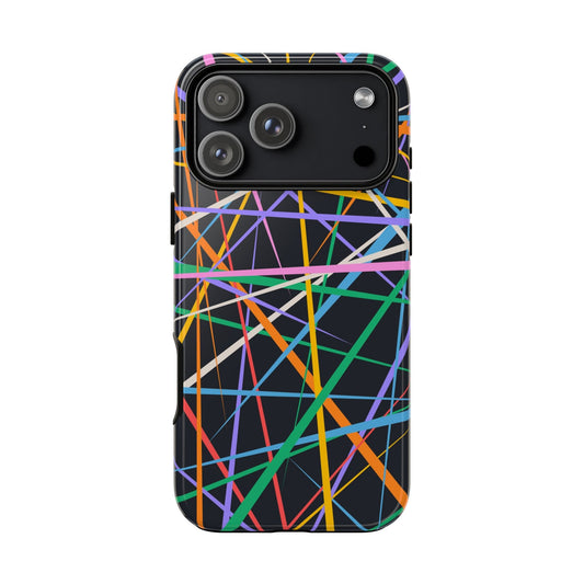 Spectrum Grid: Abstract, Intersecting Line Patterns Phone Case for iPhone, Samsung and Google Pixel devices