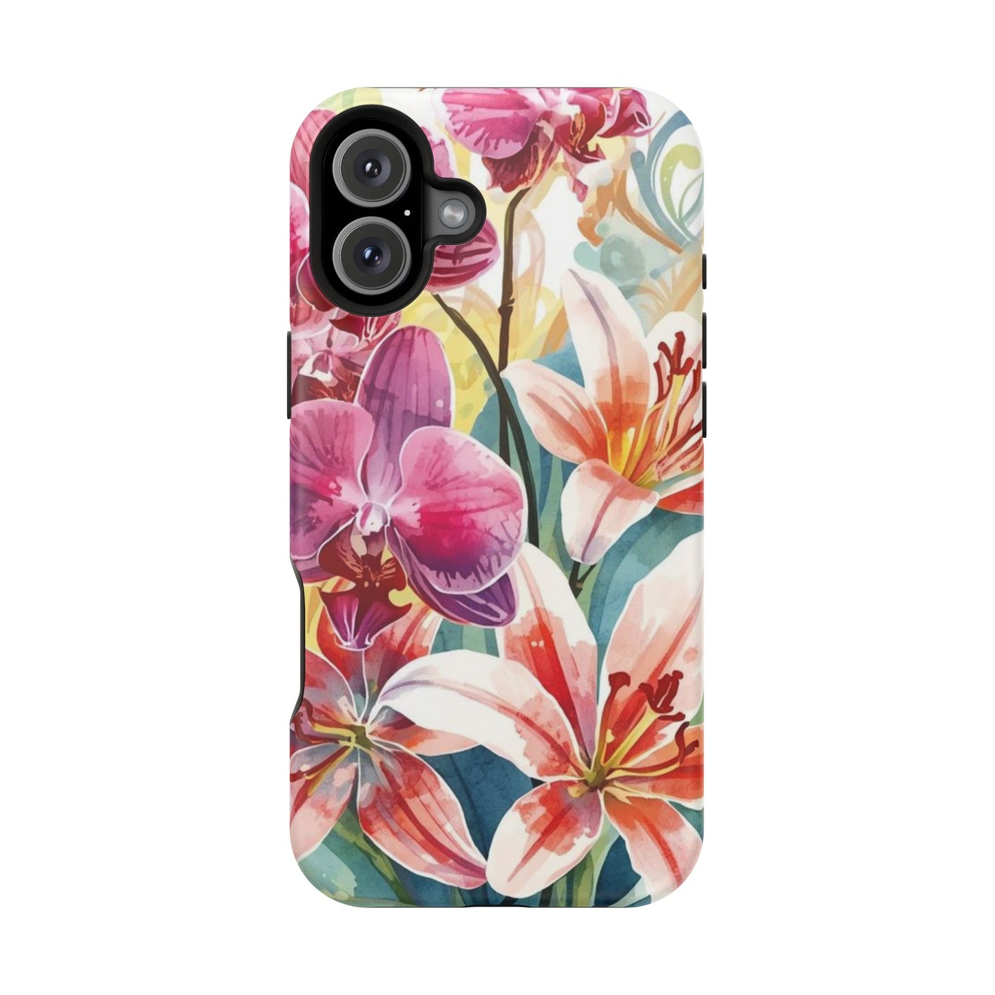 Hibiscus & Orchid Haven: MagSafe Floral Phone Case for iPhone