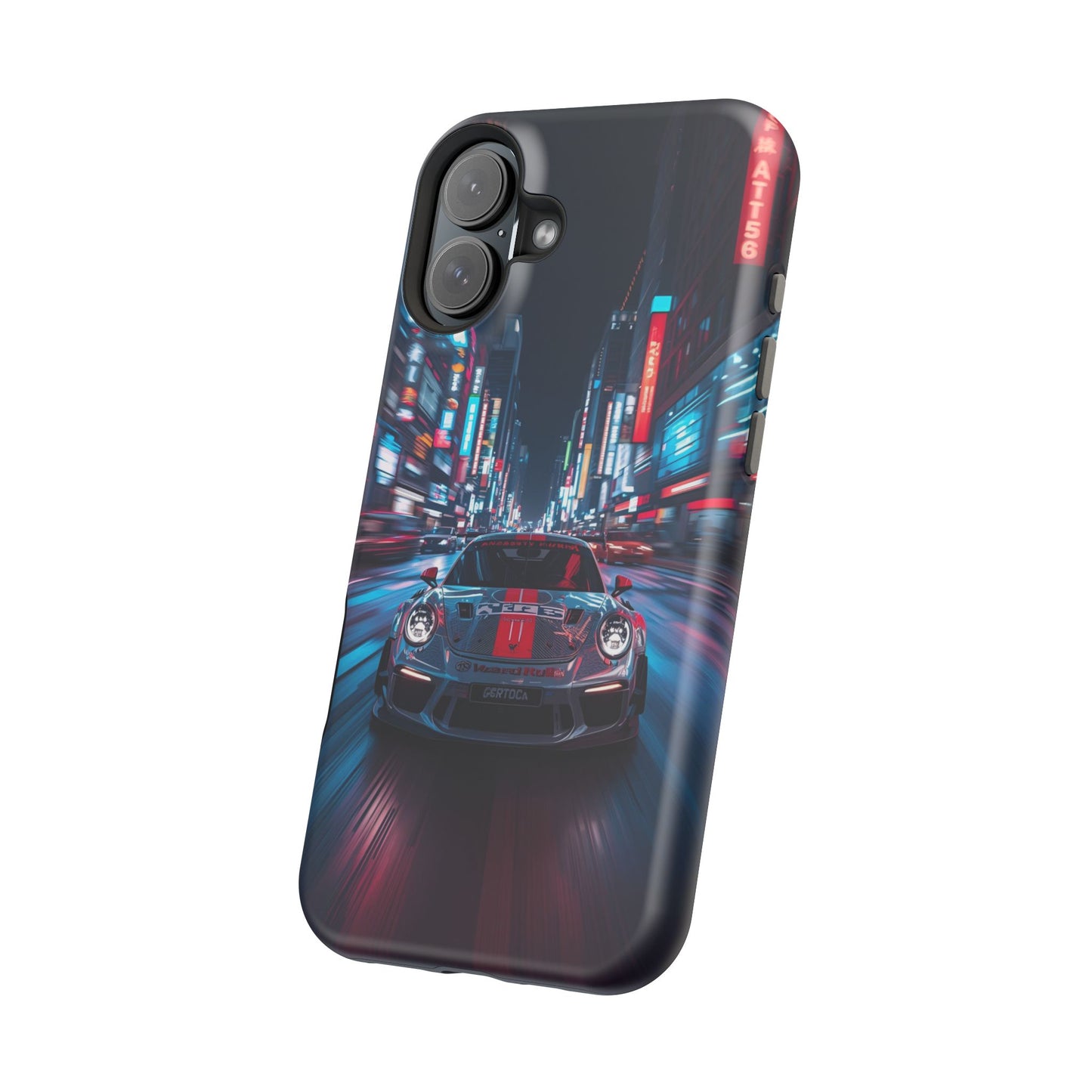 Urban Racer (MagSafe version): Neon Car Inspired iPhone Case for Men
