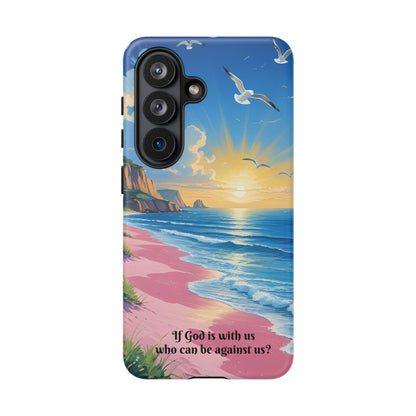 "If God is with us, who can be against us?": Inspiring phone case for iPhone, Samsung Galaxy and Google Pixel devices