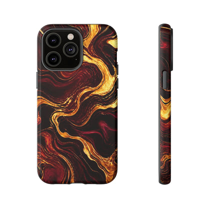 Molten Gold and Maroon Waves: Elegant Phone Case for iPhone, Samsung Galaxy and Google Pixel devices