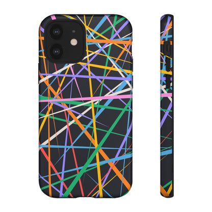 Spectrum Grid: Abstract, Intersecting Line Patterns Phone Case for iPhone, Samsung and Google Pixel devices