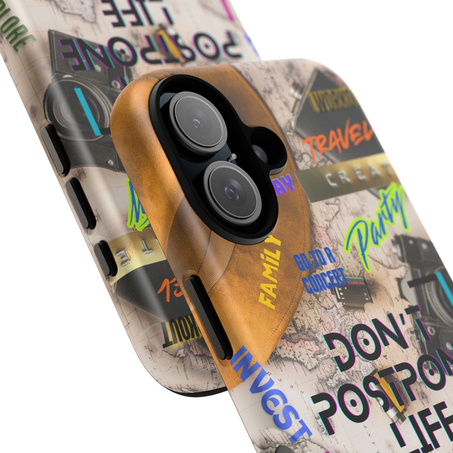 Don't Postpone Life: Motivational phone case for iPhone, Samsung Galaxy and Google Pixel devices