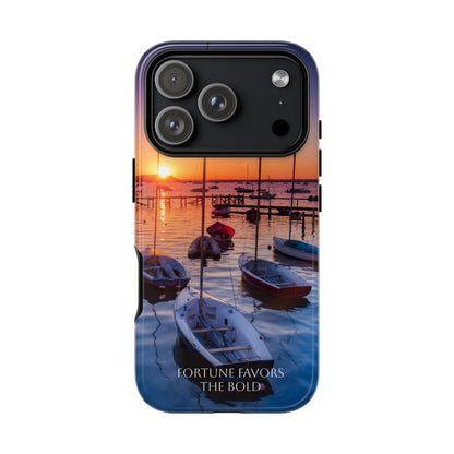 Fortune Favors the Bold: Sunset Sail Phone Case for iPhone, Samsung Galaxy and Google Pixel devices