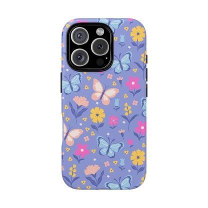 Lavender Butterflies: Tough Phone Case for iPhone, Samsung Galaxy and Google Pixel