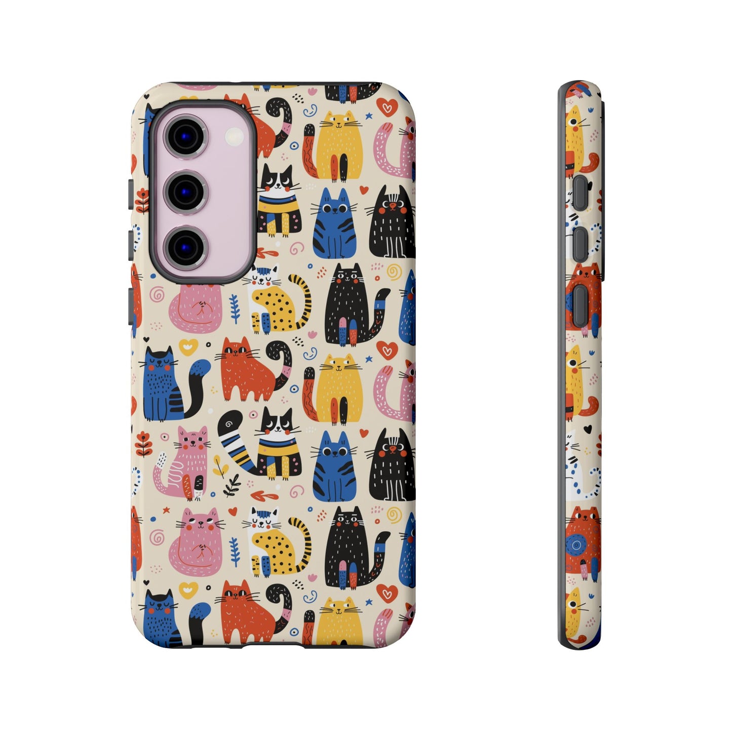 Cat Doodles Phone Case: Playful Cat-Inspired Tough Case for iPhone, Samsung Galaxy and Google Pixel devices