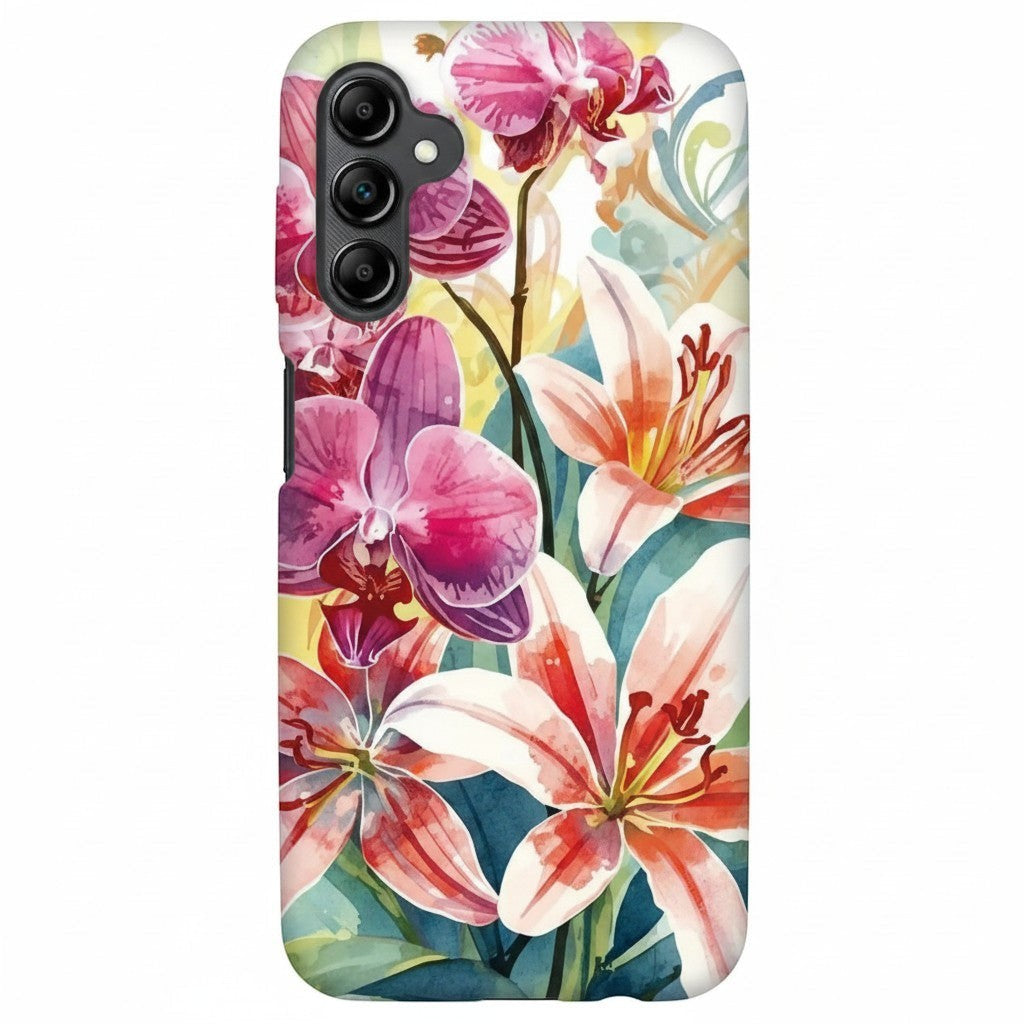 Hibiscus & Orchid Haven: Protective Floral Phone Case for Samsung Galaxy A Series