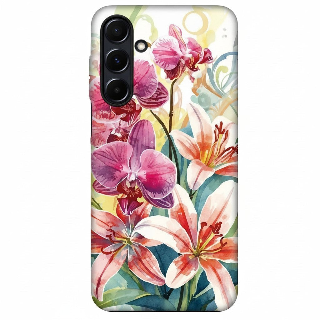 Hibiscus & Orchid Haven: Protective Floral Phone Case for Samsung Galaxy A Series