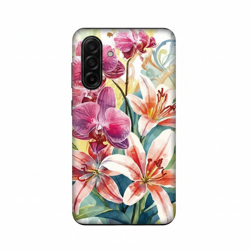 Hibiscus & Orchid Haven: Protective Floral Phone Case for Samsung Galaxy A Series