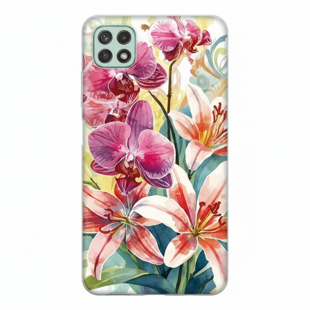 Hibiscus & Orchid Haven: Protective Floral Phone Case for Samsung Galaxy A Series