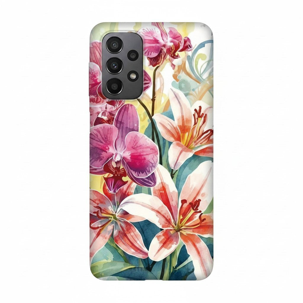 Hibiscus & Orchid Haven: Protective Floral Phone Case for Samsung Galaxy A Series