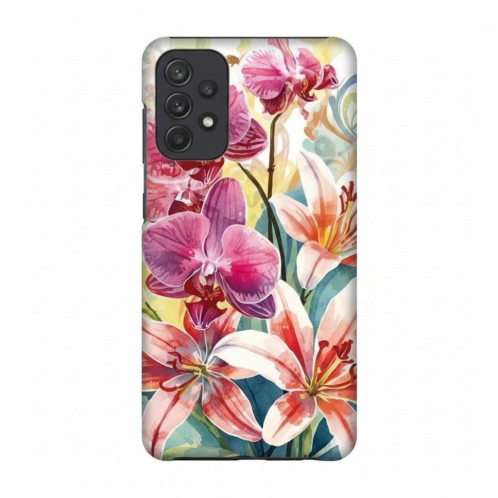 Hibiscus & Orchid Haven: Protective Floral Phone Case for Samsung Galaxy A Series