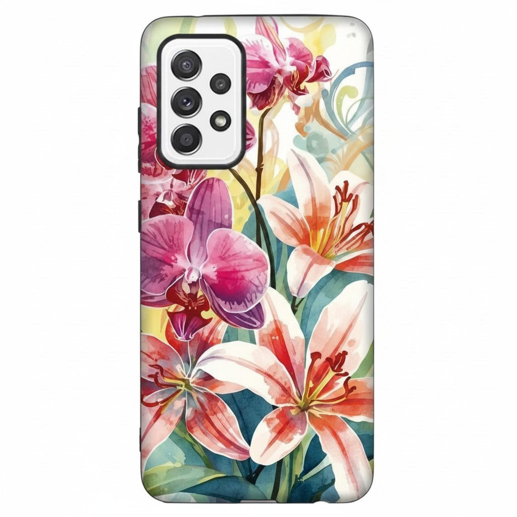 Hibiscus & Orchid Haven: Protective Floral Phone Case for Samsung Galaxy A Series