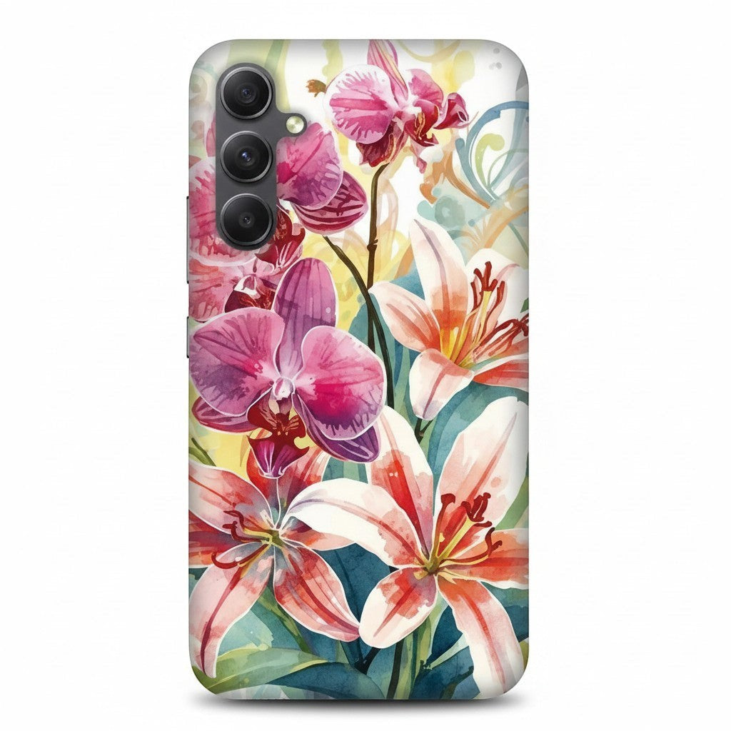Hibiscus & Orchid Haven: Protective Floral Phone Case for Samsung Galaxy A Series