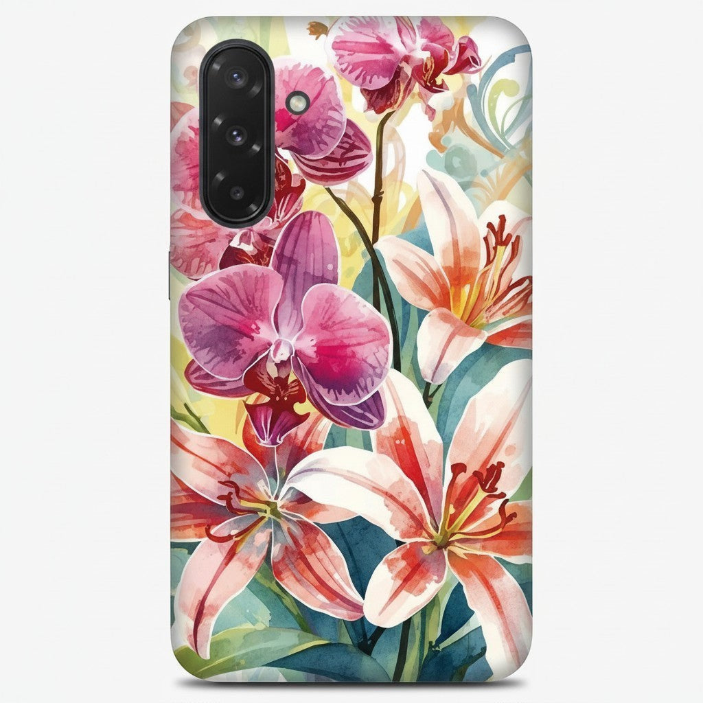 Hibiscus & Orchid Haven: Protective Floral Phone Case for Samsung Galaxy A Series