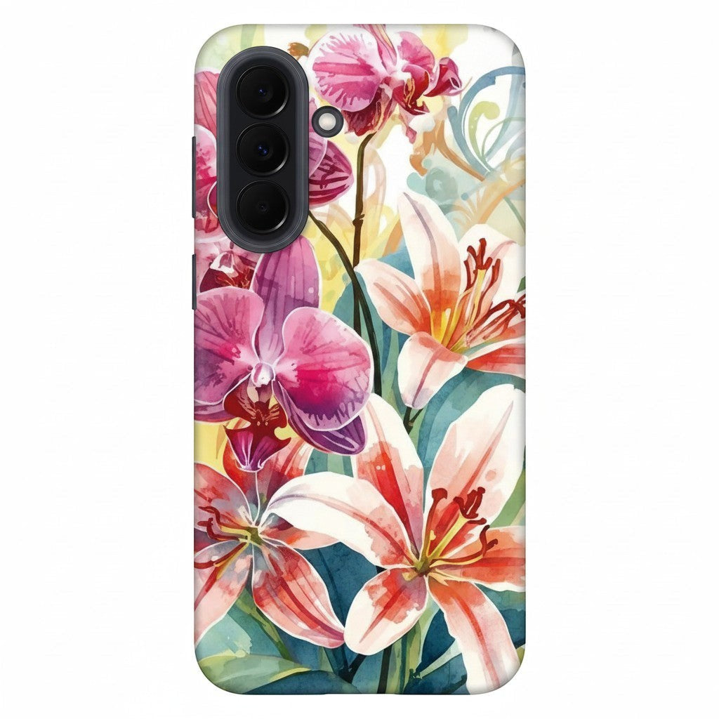 Hibiscus & Orchid Haven: Protective Floral Phone Case for Samsung Galaxy A Series