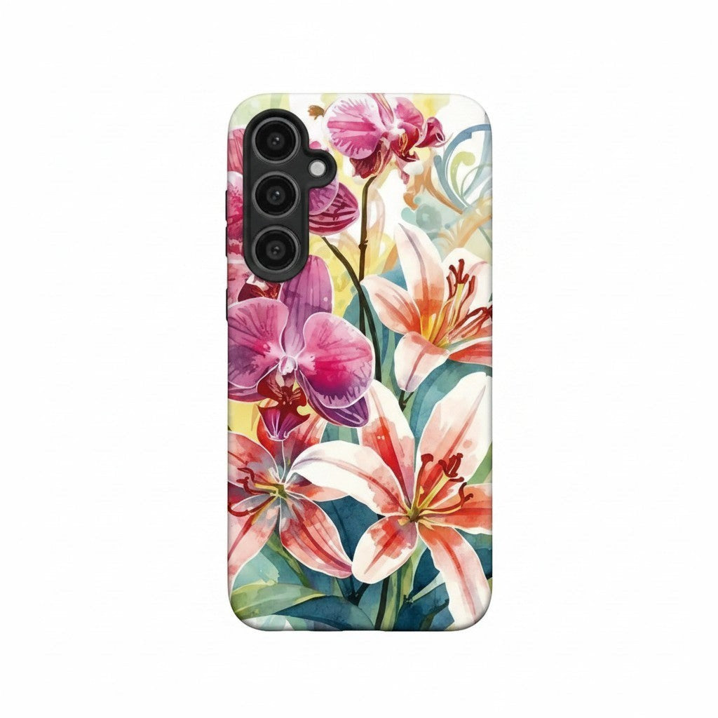 Hibiscus & Orchid Haven: Protective Floral Phone Case for Samsung Galaxy A Series