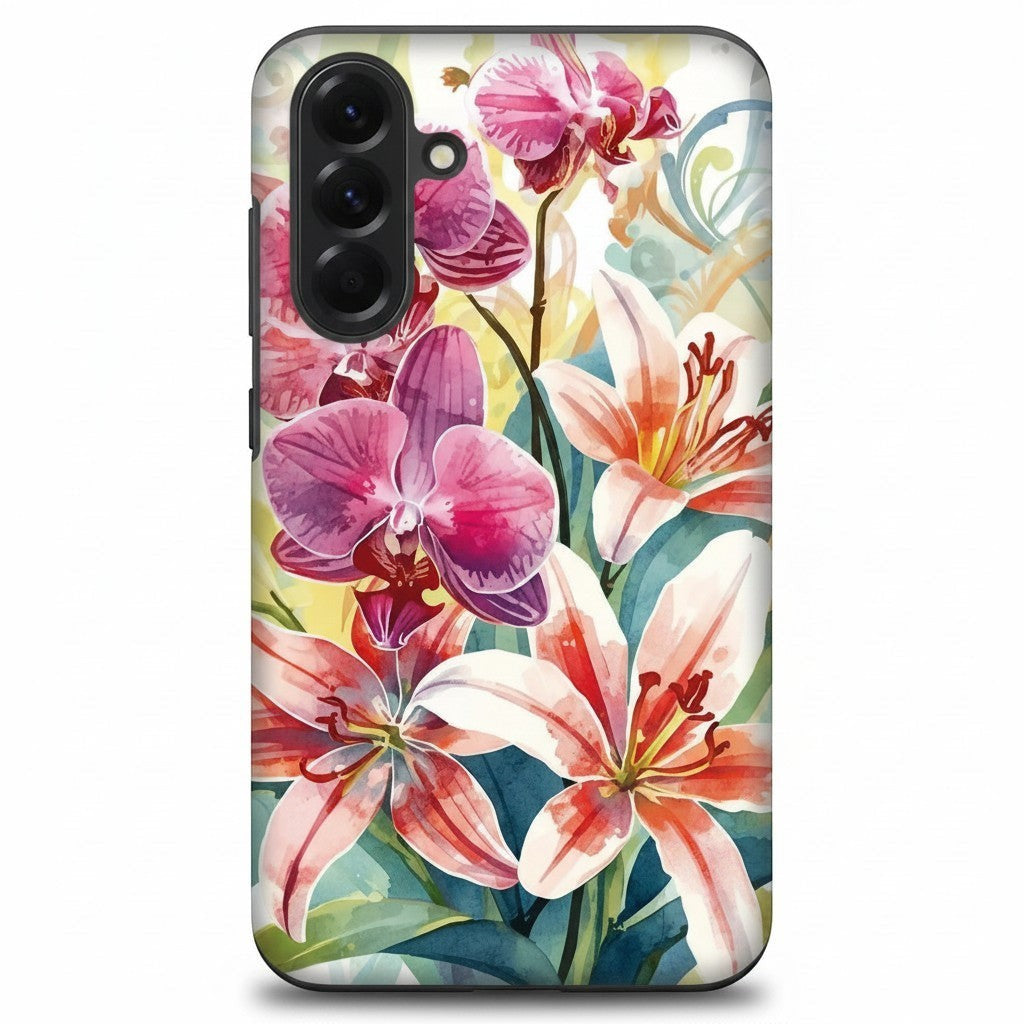 Hibiscus & Orchid Haven: Protective Floral Phone Case for Samsung Galaxy A Series