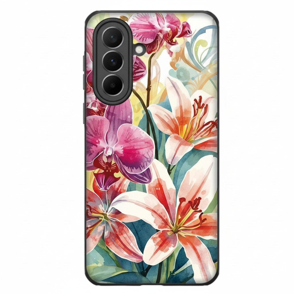 Hibiscus & Orchid Haven: Protective Floral Phone Case for Samsung Galaxy A Series