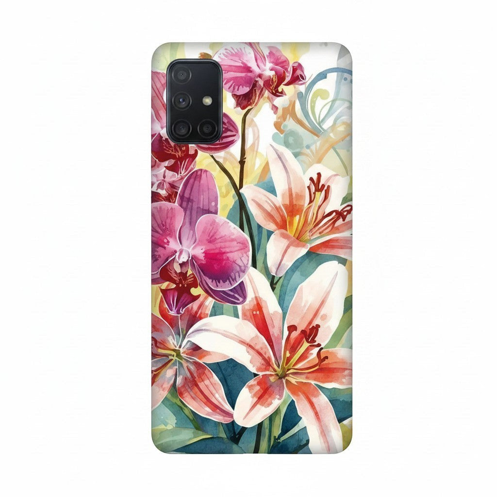 Hibiscus & Orchid Haven: Protective Floral Phone Case for Samsung Galaxy A Series