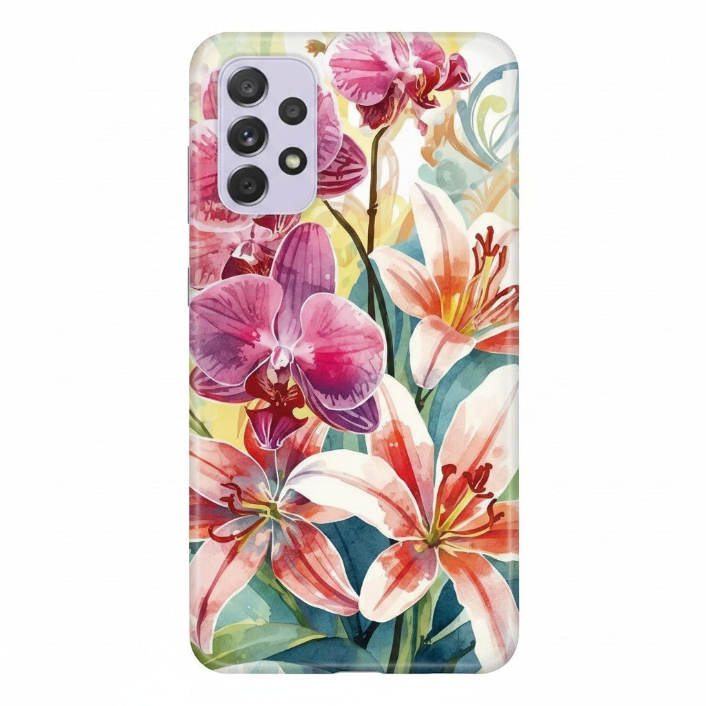 Hibiscus & Orchid Haven: Protective Floral Phone Case for Samsung Galaxy A Series