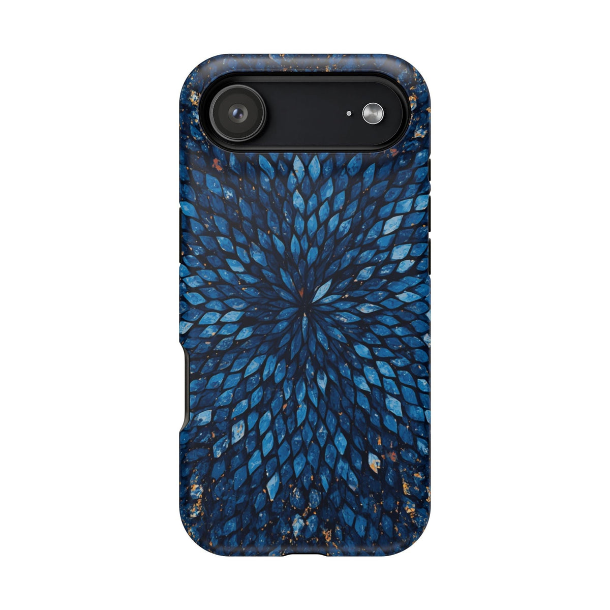 Inspiring Phone Cases magnetic phone case with a vibrant blue glass feather pattern for iPhone and Samsung Galaxy